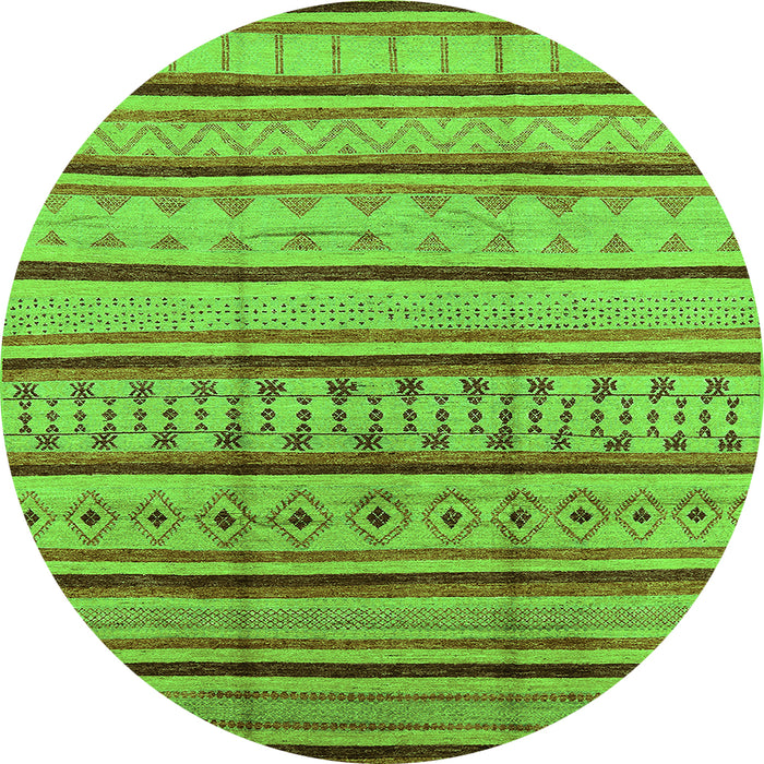 Round Solid Green Modern Rug, urb1259grn