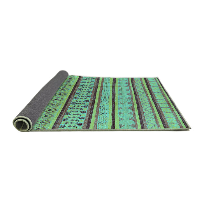 Sideview of Solid Turquoise Modern Rug, urb1259turq