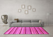 Machine Washable Solid Pink Modern Rug in a Living Room, wshurb1259pnk