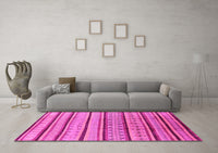 Machine Washable Solid Pink Modern Rug, wshurb1259pnk