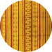 Round Solid Yellow Modern Rug, urb1259yw