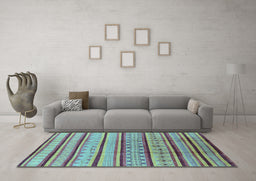 Machine Washable Solid Light Blue Modern Rug in a Living Room, wshurb1259lblu