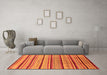 Machine Washable Solid Orange Modern Area Rugs in a Living Room, wshurb1259org