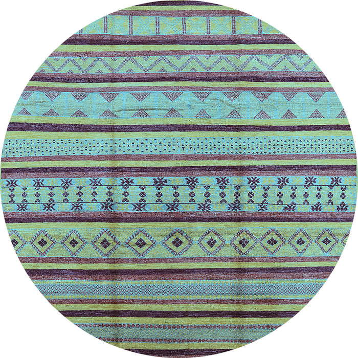Round Solid Light Blue Modern Rug, urb1259lblu