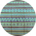 Round Solid Light Blue Modern Rug, urb1259lblu