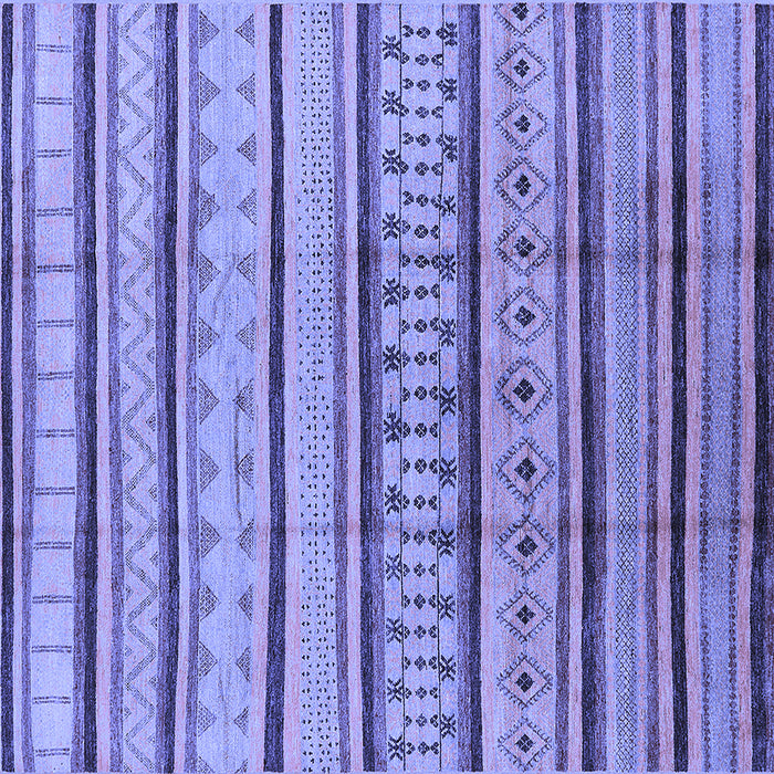Square Machine Washable Solid Blue Modern Rug, wshurb1259blu