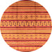 Round Solid Orange Modern Rug, urb1259org