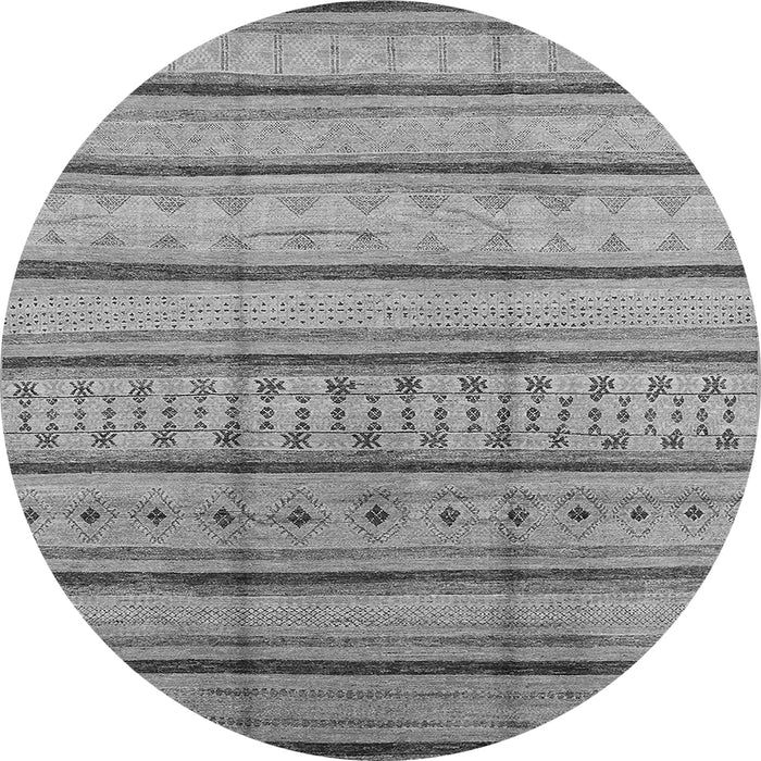 Round Solid Gray Modern Rug, urb1259gry