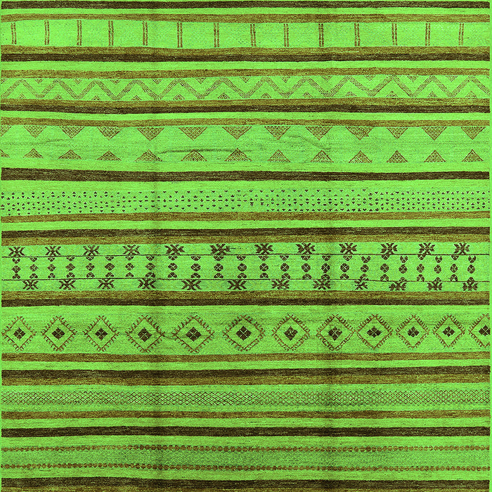 Square Machine Washable Solid Green Modern Area Rugs, wshurb1259grn