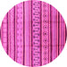 Round Solid Pink Modern Rug, urb1259pnk