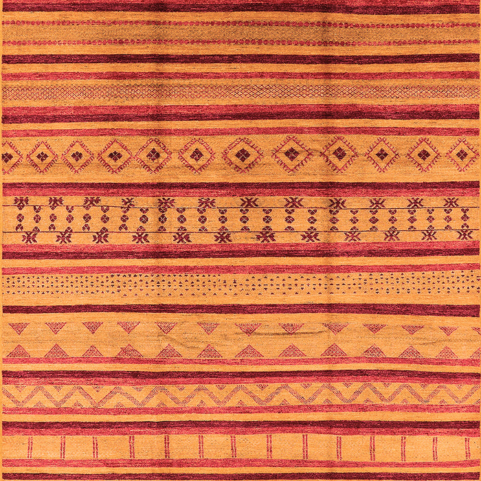 Square Machine Washable Solid Orange Modern Area Rugs, wshurb1259org