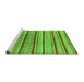 Sideview of Machine Washable Solid Green Modern Area Rugs, wshurb1259grn