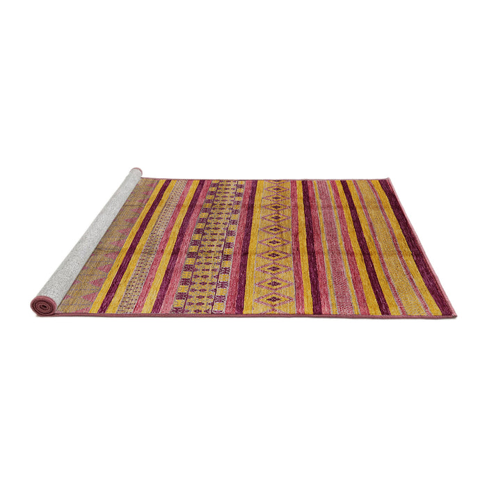 Sideview of Machine Washable Industrial Modern Orange Rug, wshurb1260