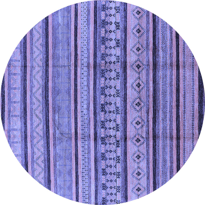 Round Solid Blue Modern Rug, urb1260blu