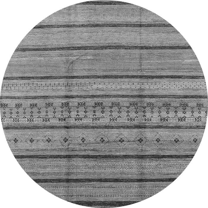 Round Solid Gray Modern Rug, urb1260gry