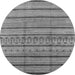 Round Solid Gray Modern Rug, urb1260gry