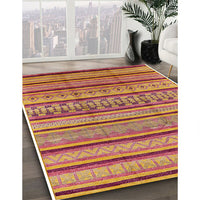 Mid-Century Modern Orange Solid Rug, urb1260