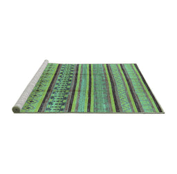 Sideview of Machine Washable Solid Turquoise Modern Area Rugs, wshurb1260turq