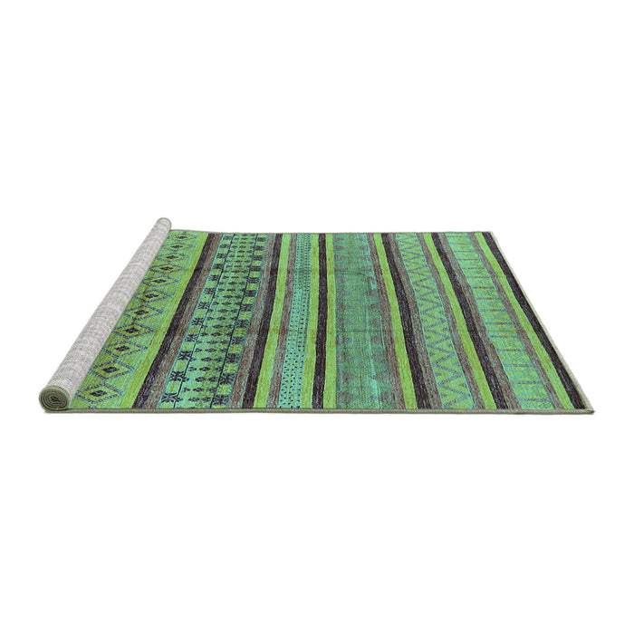 Sideview of Machine Washable Solid Turquoise Modern Area Rugs, wshurb1260turq