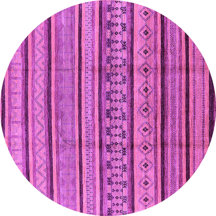 Round Machine Washable Solid Purple Modern Area Rugs, wshurb1260pur