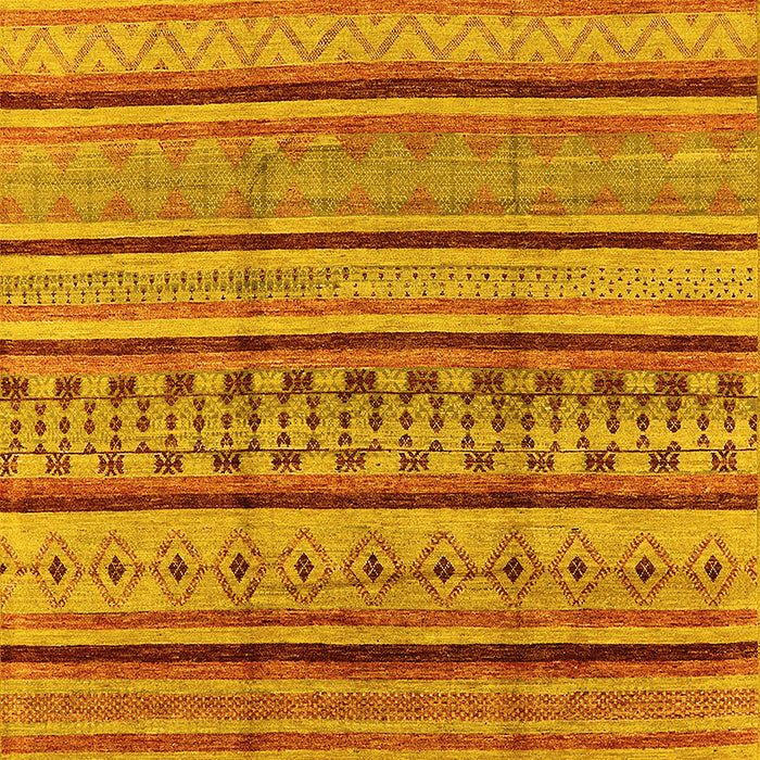 Machine Washable Solid Yellow Modern Rug, wshurb1260yw