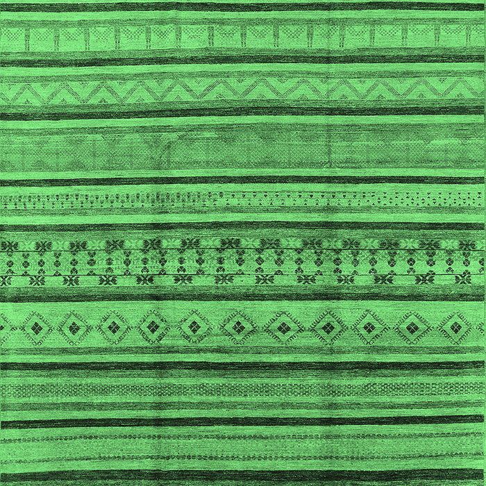 Square Machine Washable Solid Emerald Green Modern Area Rugs, wshurb1260emgrn