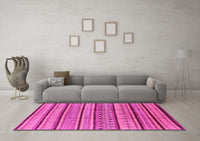 Machine Washable Solid Pink Modern Rug, wshurb1260pnk