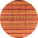 Round Solid Orange Modern Rug, urb1260org