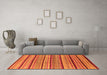 Machine Washable Solid Orange Modern Area Rugs in a Living Room, wshurb1260org