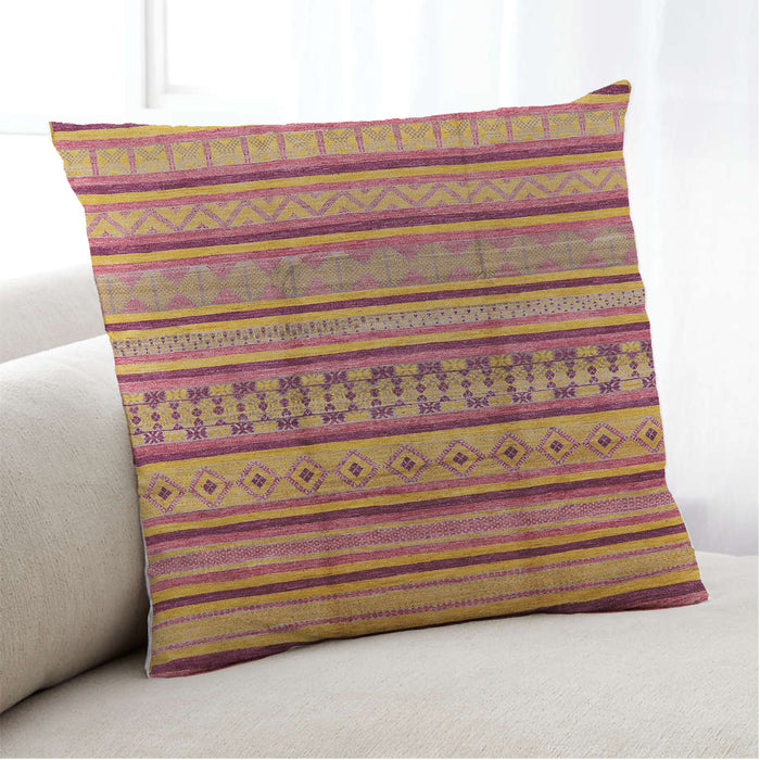 Lifestyle Image of Mid-Century Modern Urban Square Orange Throw Pillow, 18 inch by 18 inch, pwurb1260