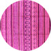 Round Machine Washable Solid Pink Modern Rug, wshurb1260pnk