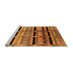 Sideview of Machine Washable Southwestern Orange Country Area Rugs, wshurb1261org