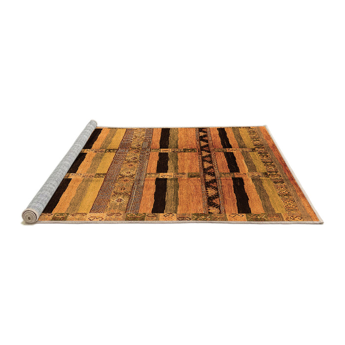 Sideview of Machine Washable Southwestern Orange Country Area Rugs, wshurb1261org