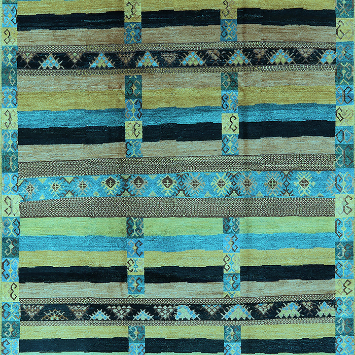 Southwestern Light Blue Country Rug, urb1261lblu