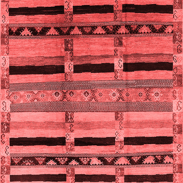 Machine Washable Southwestern Red Country Rug, wshurb1261red
