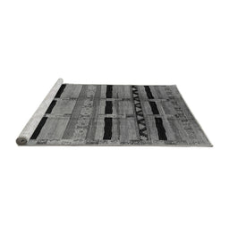 Sideview of Machine Washable Southwestern Gray Country Rug, wshurb1261gry