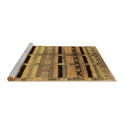 Sideview of Machine Washable Southwestern Brown Country Rug, wshurb1261brn