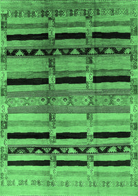 Southwestern Emerald Green Country Rug, urb1261emgrn