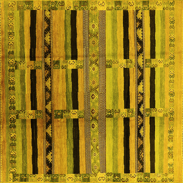 Square Southwestern Yellow Country Rug, urb1261yw