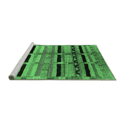 Sideview of Machine Washable Southwestern Emerald Green Country Area Rugs, wshurb1261emgrn