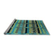 Sideview of Machine Washable Southwestern Light Blue Country Rug, wshurb1261lblu