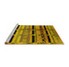 Sideview of Machine Washable Southwestern Yellow Country Rug, wshurb1261yw