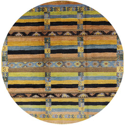 Round Machine Washable Industrial Modern Sepia Brown Rug, wshurb1261