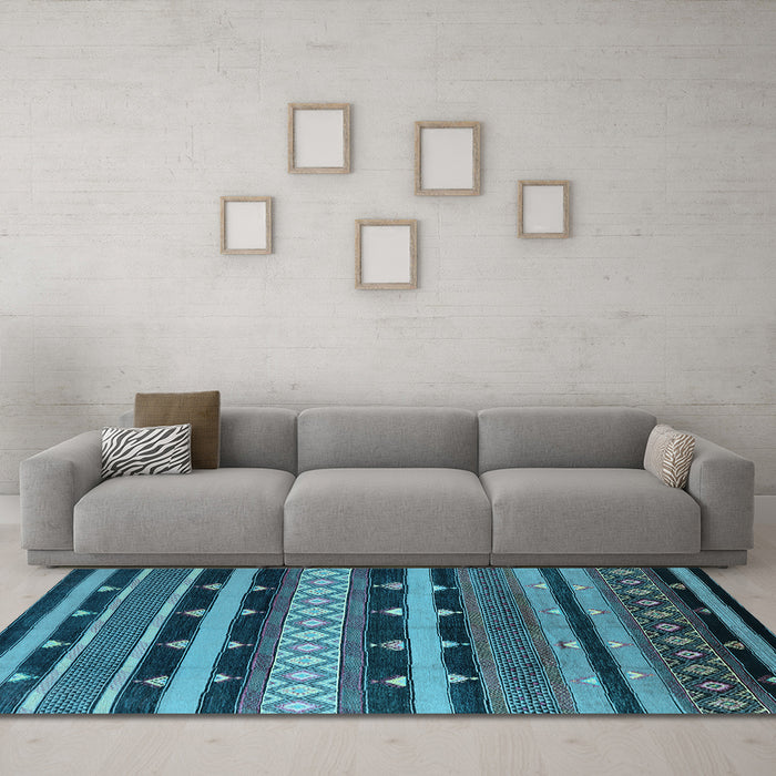 Machine Washable Solid Light Blue Modern Rug in a Living Room, wshurb1262lblu