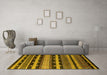 Machine Washable Solid Yellow Modern Rug in a Living Room, wshurb1262yw