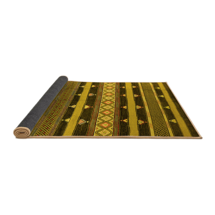 Sideview of Solid Yellow Modern Rug, urb1262yw
