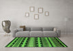 Machine Washable Solid Green Modern Area Rugs in a Living Room,, wshurb1262grn