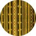 Round Solid Yellow Modern Rug, urb1262yw