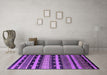 Machine Washable Solid Purple Modern Area Rugs in a Living Room, wshurb1262pur