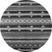 Round Machine Washable Solid Gray Modern Rug, wshurb1262gry